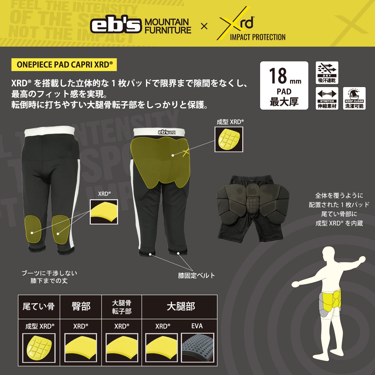 エビス ONEPIECE PAD CAPRI XRD プロテクター セミロング ONEPIECE PAD CAPRI XRD® – eb's mountain furniture